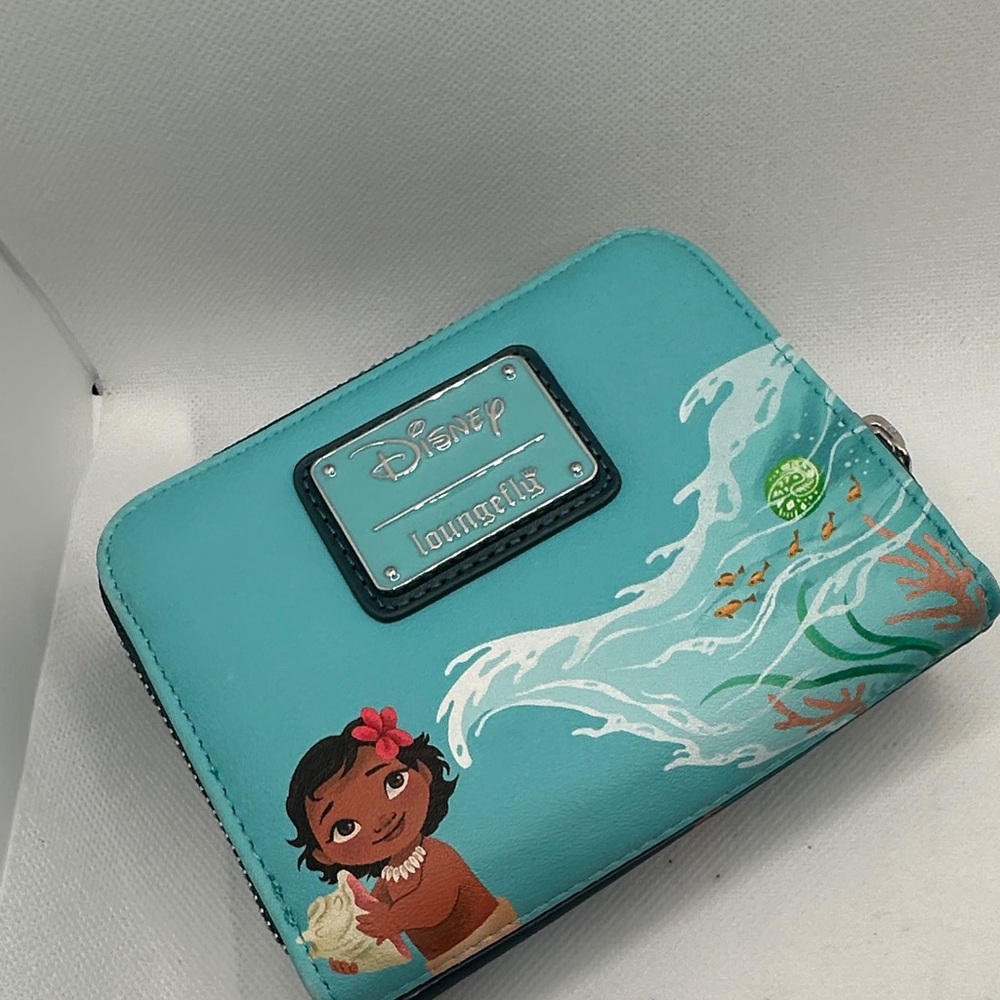 Loungefly Teal Turtle Zip Wallet Moana